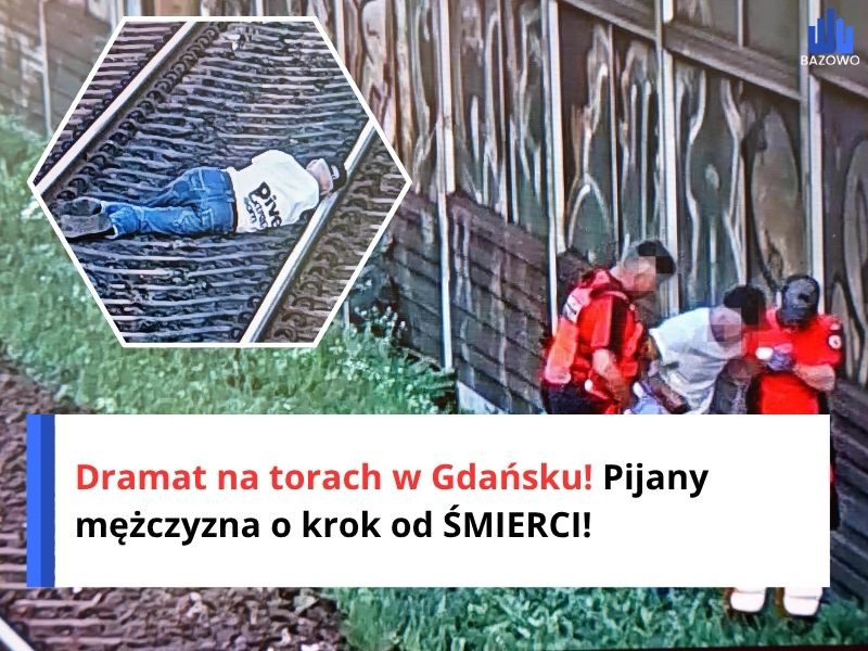 Dramat na torach w Gdańsku! Pijany mężczyzna o krok od ŚMIERCI!